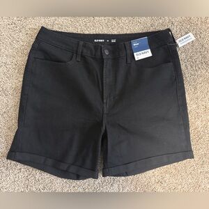 Old Navy Hi Rise Wow Black Denim Shorts 14